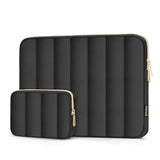 MOSISO 13-14 inch Laptop Case, 13.3 inch Puffy Laptop Sleeve Compatible with MacBook Air 13 13.6 M3 M2 M1/Pro 13/Pro 14, HP, Dell, ASUS, Lenovo, Vertical Rectangle Carrying Bag with Small Case, Black