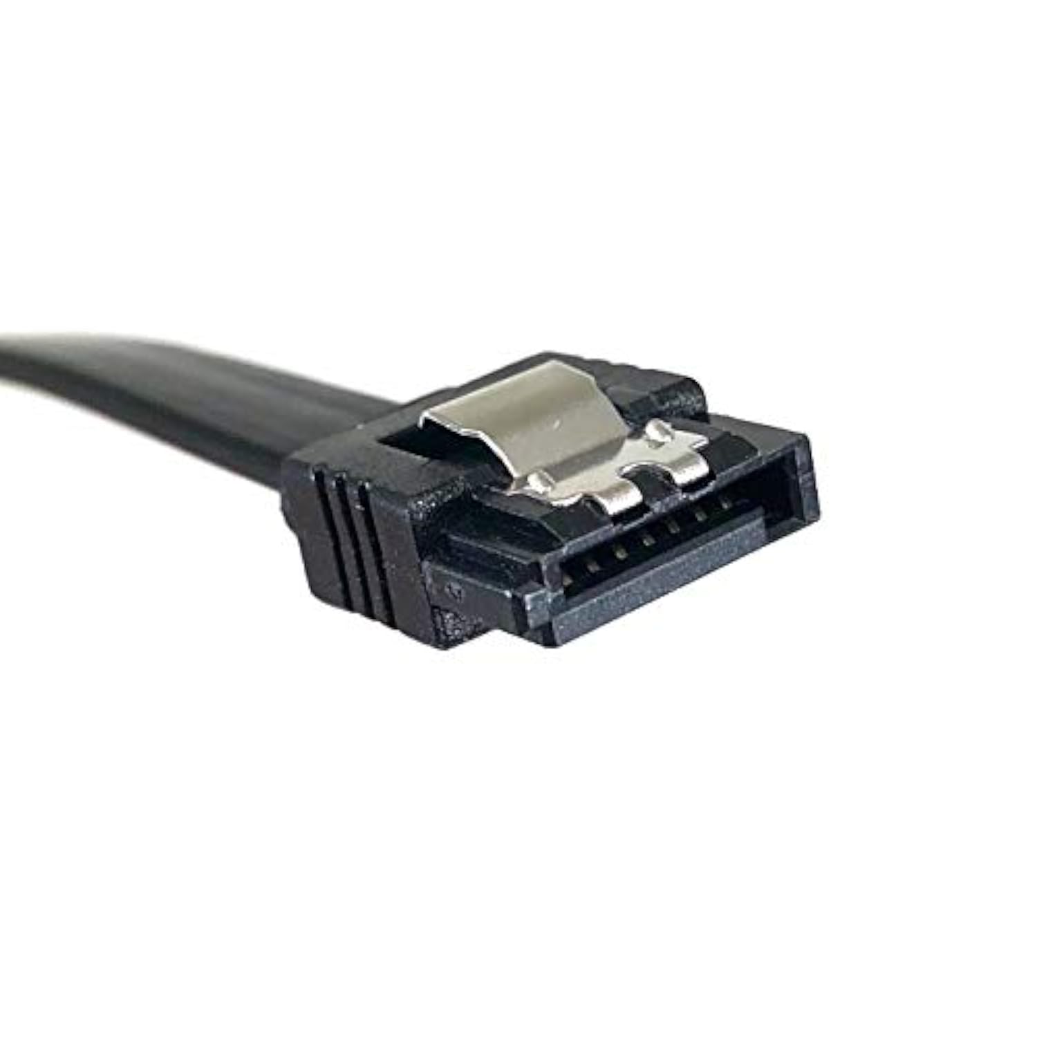 MICRO CONNECTORS 12" SATA III Straight Cable with Locking Latch (Black) 3-Pack