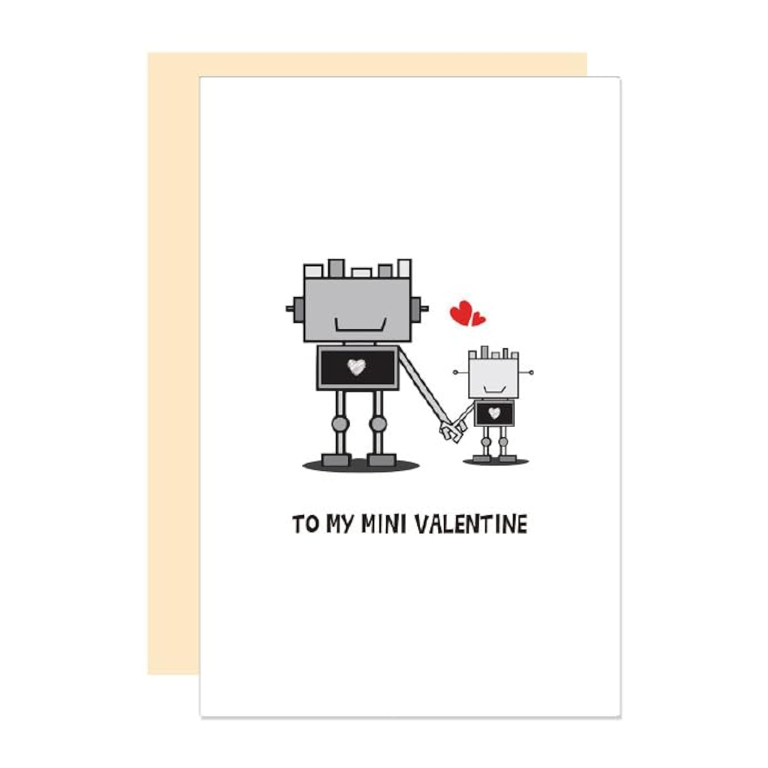 Cute Robot Valentine'S Day Card For Kids, To My Mini Valentine Gift, V-Day Card For Daughter Son From Daddy Mommy, Lovely Valentines For Little Boy