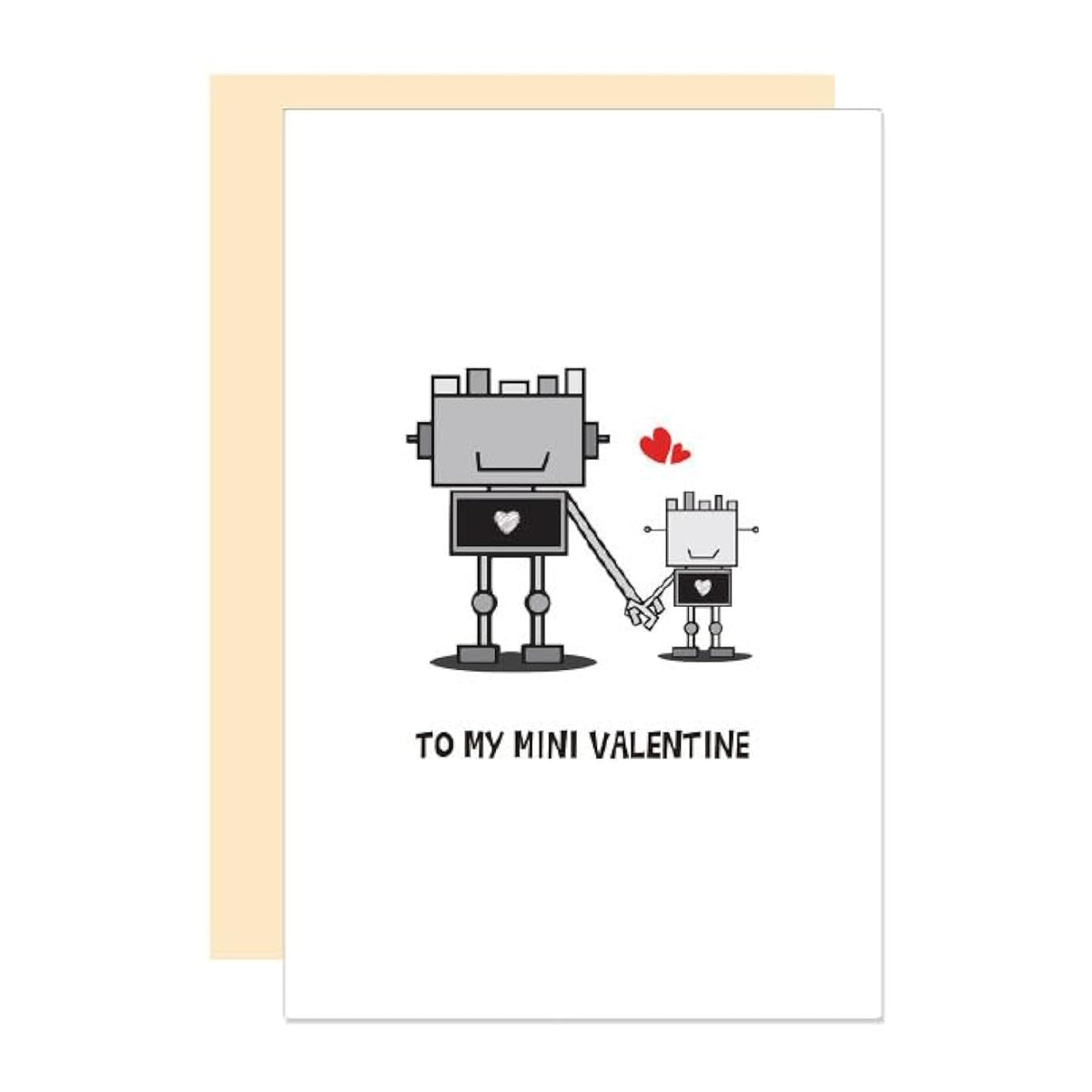 Cute Robot Valentine'S Day Card For Kids, To My Mini Valentine Gift, V-Day Card For Daughter Son From Daddy Mommy, Lovely Valentines For Little Boy