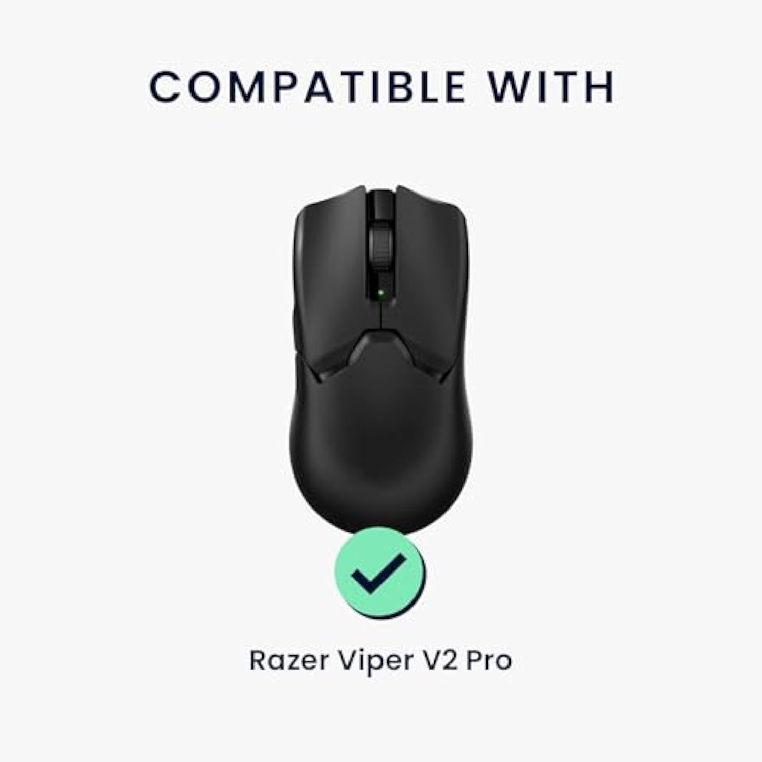 kwmobile Mouse Grip Tape Compatible with Razer Viper V2 Pro Grip Tape - Non-Slip Faux Leather - Black