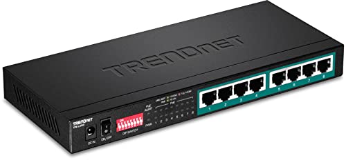 8-Port Gigabit Long Range Poe+ Switch, Tpe-Lg80, 65W Power Budget, Ethernet Splitter, Extends Range Up To 200M (656 Ft.), 16Gbps Switching Capacity, Protection