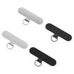 Phone Tether Tab Thin, 4 Pcs Phone Lanyard Tab Heavy Duty, Universal Phone Lanyard Patch Metal Oval, Color: Black And Silver