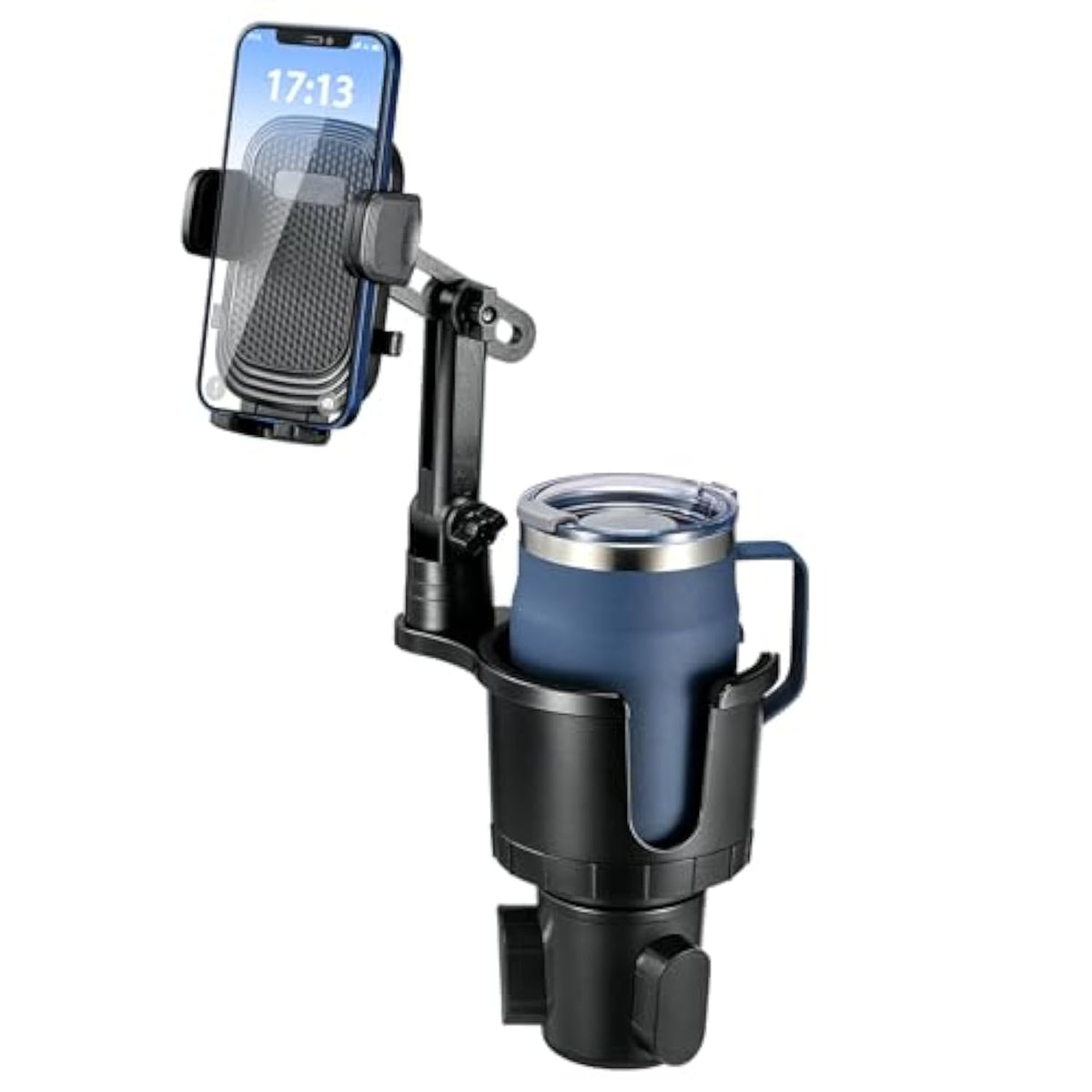 Cup Holder Phone Mount For Car,Upgraded 2 In 1 Car Cup Phone Holder Expander With Adjustable Base,360 Degree Rotation, Cup Phone Holder For Car Compatible Iphone,Samsung & All Smartphones