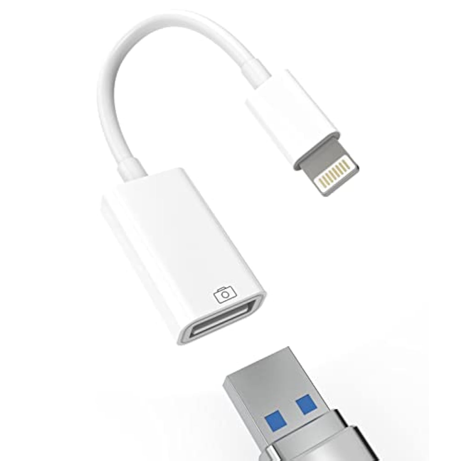 Lightning Male To Usb Female Adapter Otg Data Sync Cable Compatible With Iphone13 11 12Pro Max Mini Xr X Xs 8 7 Se Plus For Ipad Air,Camera,3.0 Mouse,Keyboard,Hub,Midi Port Adaptador Connector