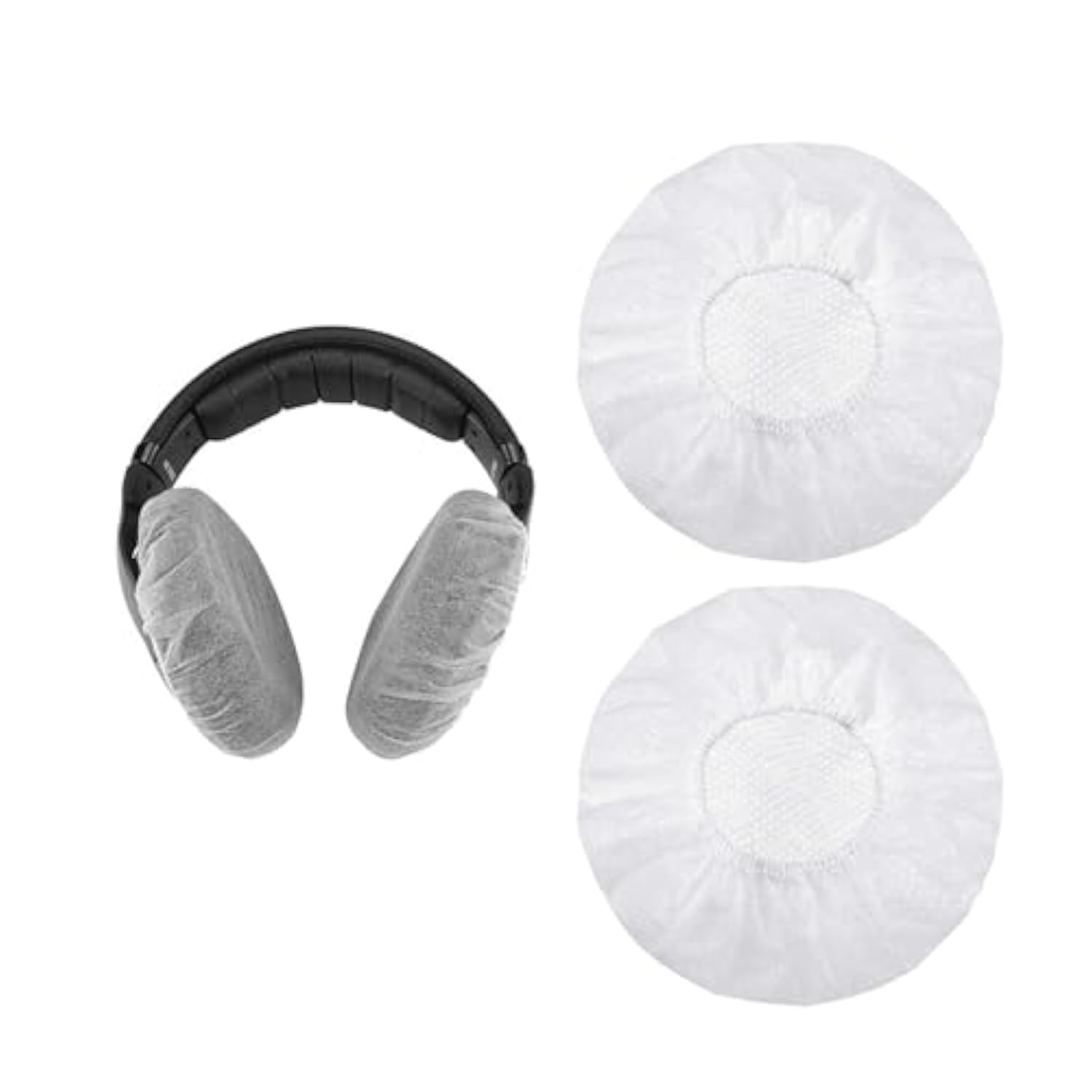 100Pcs Disposable Dustproof Sweatproof Covers 100-120Mm White Elastic Headphone Cap Electronics Earbuds Accessories