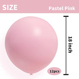 Pink Balloons 18 Inch 12 Pcs Pastel Pink Balloons Matte Pink Latex Par