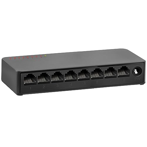 8 Ports Gigabit Ethernet Switch Unmanaged, Network Switch Supported Desktop Or Wall Mount,1000Mbps Ethernet Splitterplug & Play|Fanless Design|Shielded Ports|Traffic Optimization