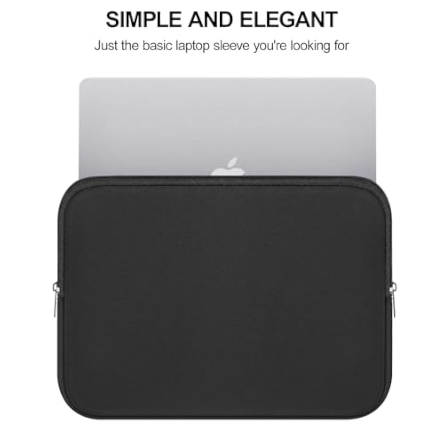 Laptop Sleeve Case, 13.3 Inch Padded Protective Laptop Cover Briefcase Carrying Bag Compatible With Macbook Air/Pro 13 Inch, Macbook Pro 14 Inch, Slim Portable Computer Bag Neoprene, Black