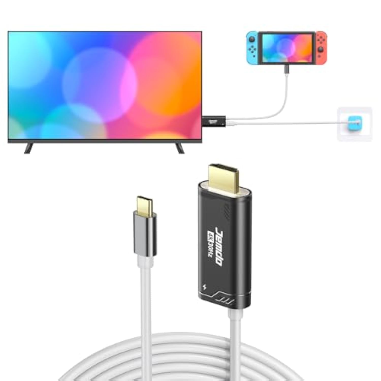 Portable Hdmi Cable Compatible With Nintendo Switch Ns/Oled, Usb C To Hdmi Cab