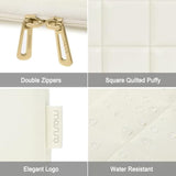 MOSISO 13-14 inch Laptop Case, 13.3 inch Puffy Laptop Sleeve Compatible with MacBook Air/Pro 13 inch, Compatible with MacBook Pro 14, Twelve Square Quilted Bag with Vertical Pocket&Small Case, Sand