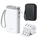 Label Maker Machine With Tape, P21 Bluetooth Label Printer With 3 Tapes & Case, Wireless Mini Label Makers With Multiple Templates Icon Font Custom For School Office Home, White