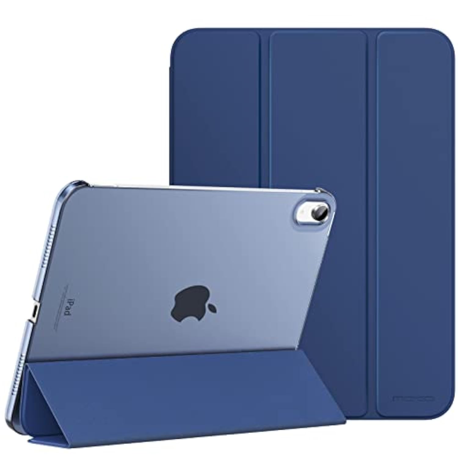 Moko Case For (A16) 11Th Generation 11 Inch 2025, 10Th Generation 10.9 Inch 2022, Slim Stand Protective Cover With Hard Pc Translucent Back Shell Cover, Support Touch Id, Navy Blue