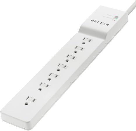 7 Outlet Commercial Power Strip Surge Protector with 6 ft Cord and 2160 Joules