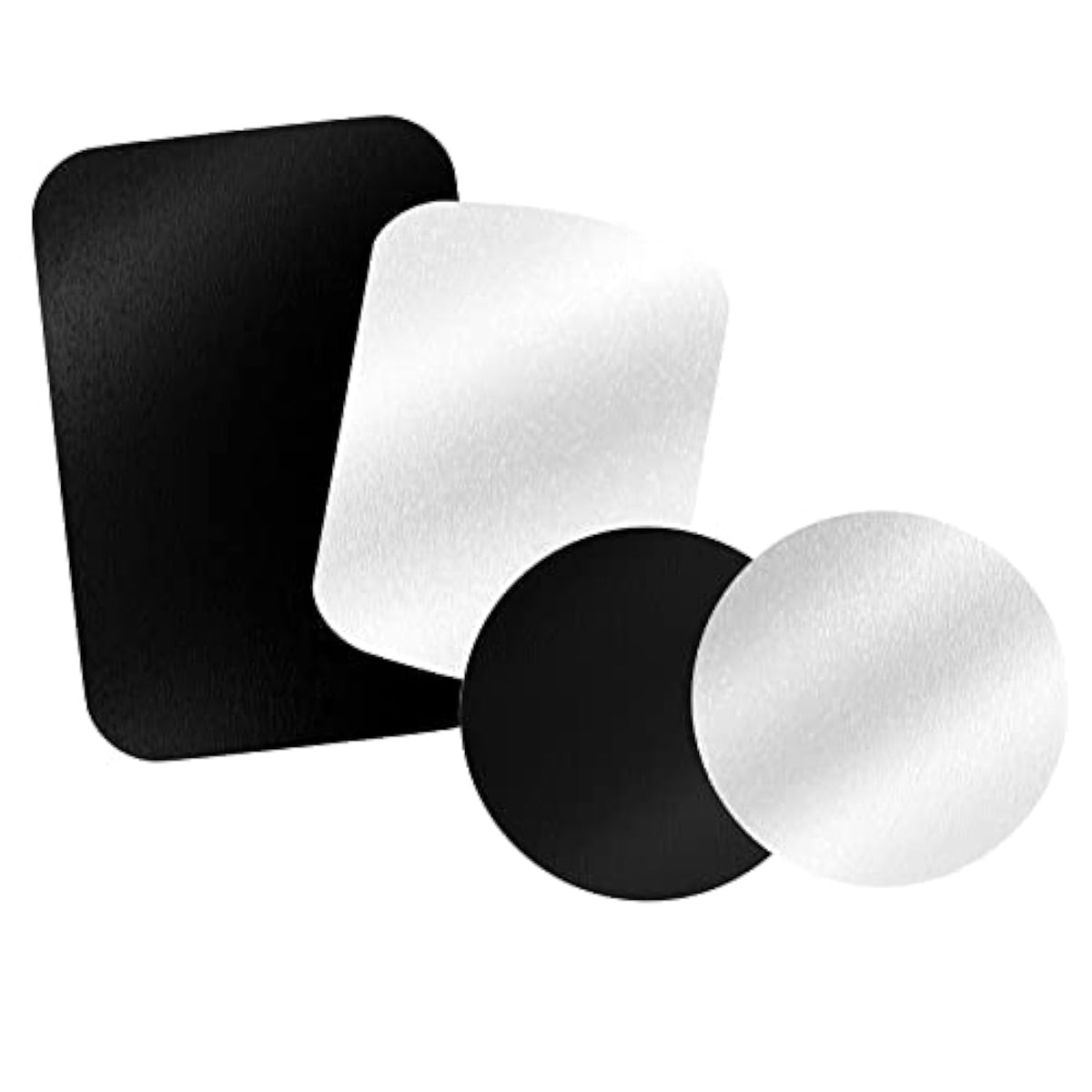 Magnetic Car Mount Metal Plates 4-Pack with 3M Adhesive Black & Silver
