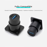 2Pcs Usb D-Type Panel Mount Connector,Usb3.0 Pass Through Socket,Industrial Us