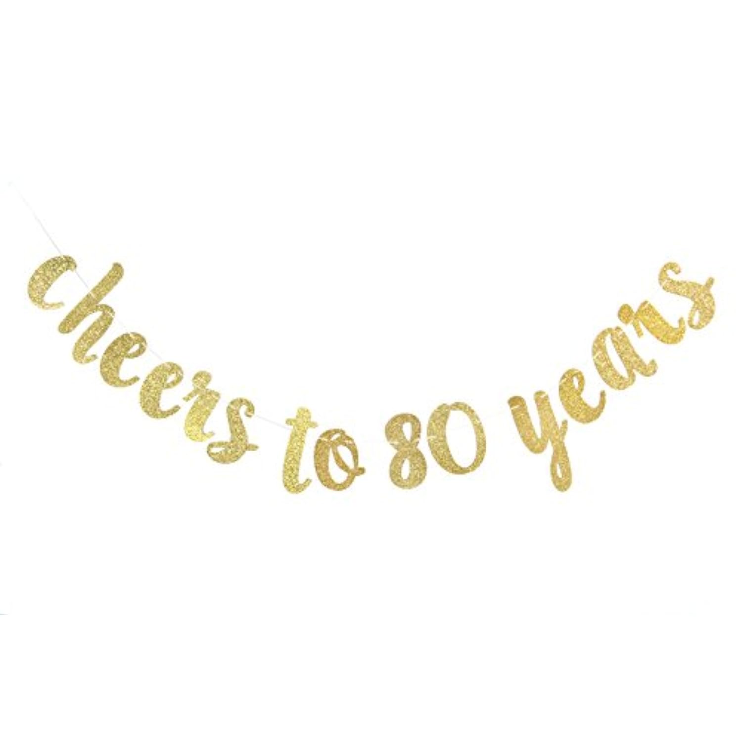 Cheers To 80 Years Banner - Happy 80Th Birthday Party Decorations - 80