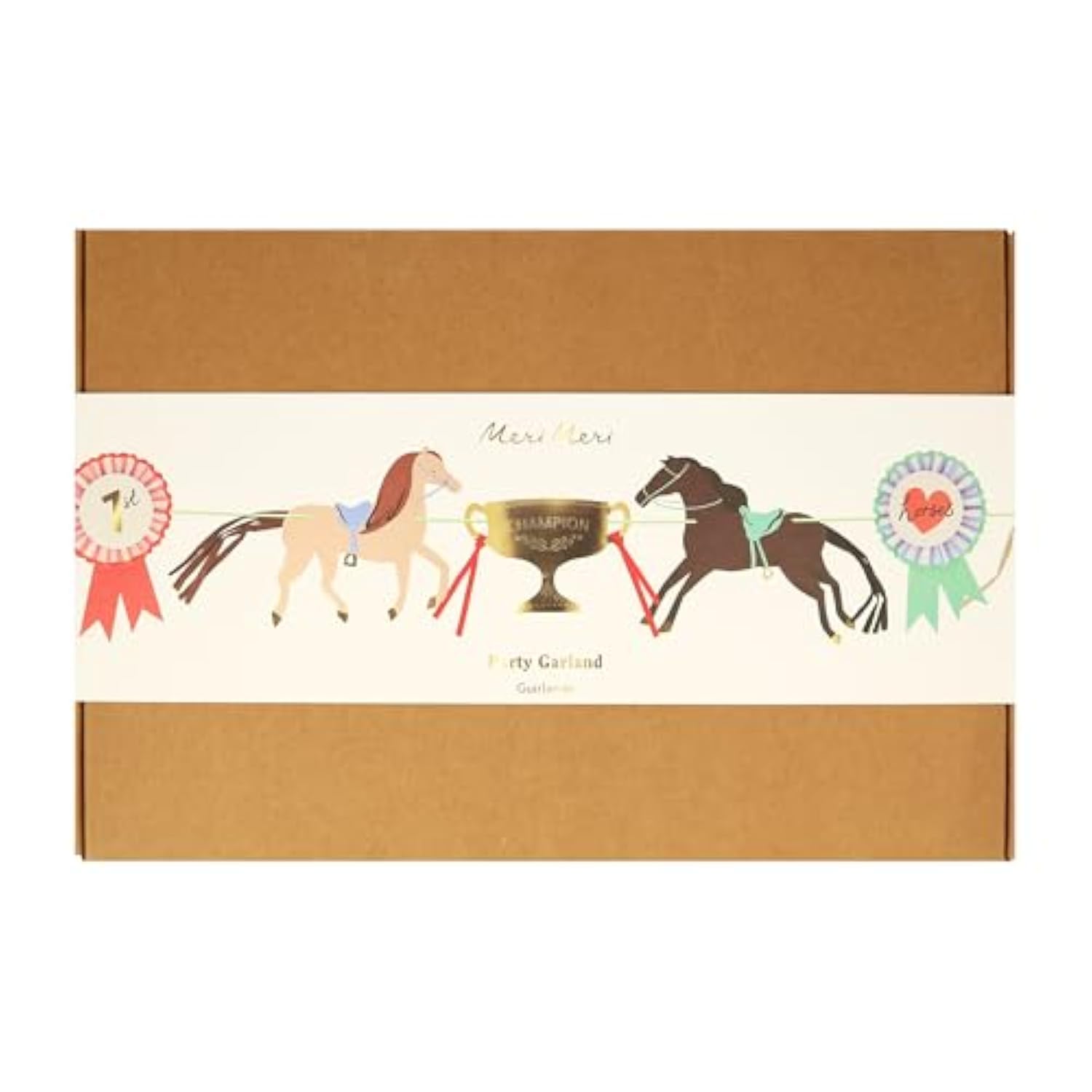 Meri Meri Horse Party Banner (Pack of 1). 13' Party Garland Including Excess Cord