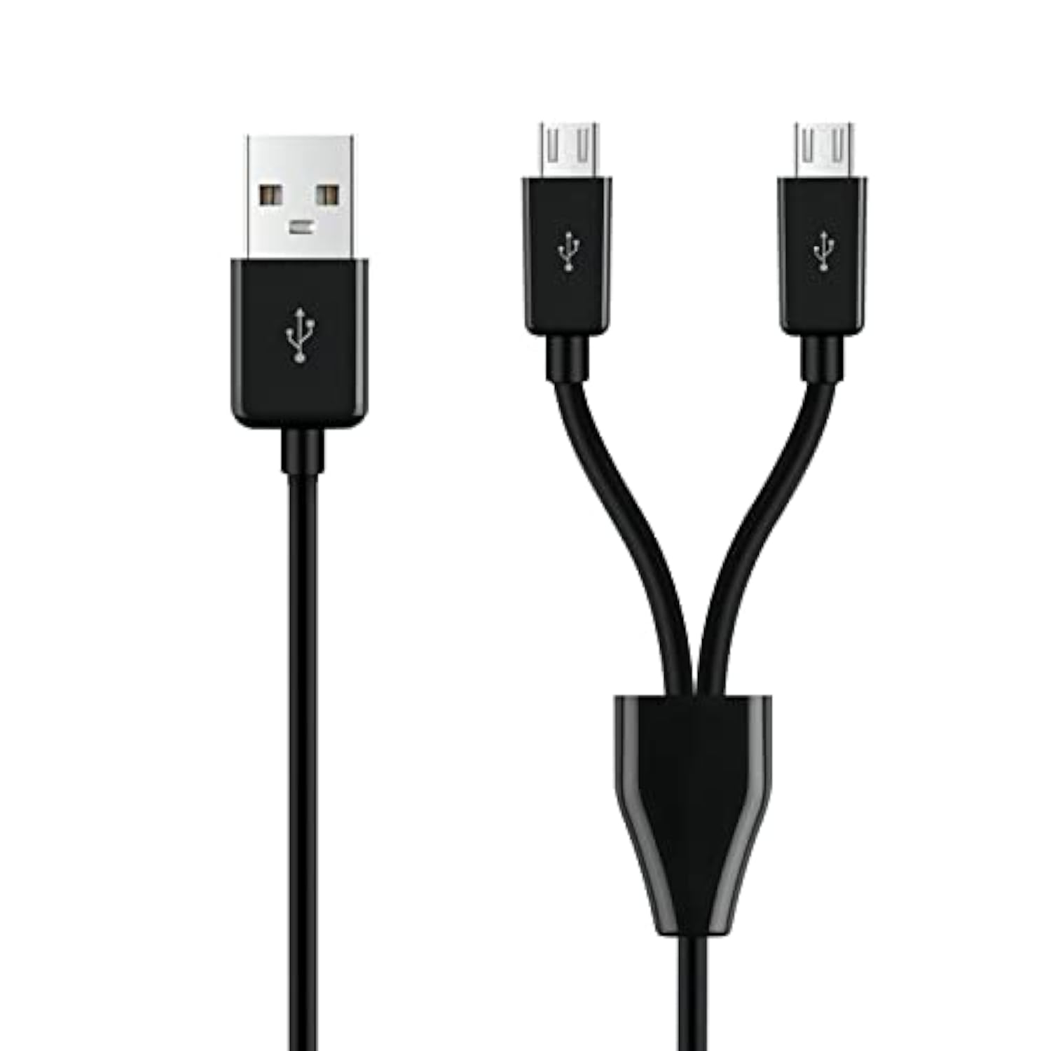 Short Micro Usb Splitter Cable,2 In 1 Usb 2.0 A Male To Dual Micro Usb Male Ch