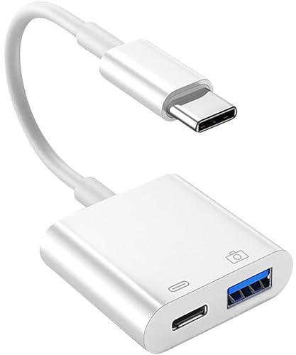 USB-C to USB 3.0 Adapter with 30W PD Charging Port, Type-C to USB A Port OTG Cable Compatible with iPhone 15, MacBook Pro Air, iPad Pro, iMac,