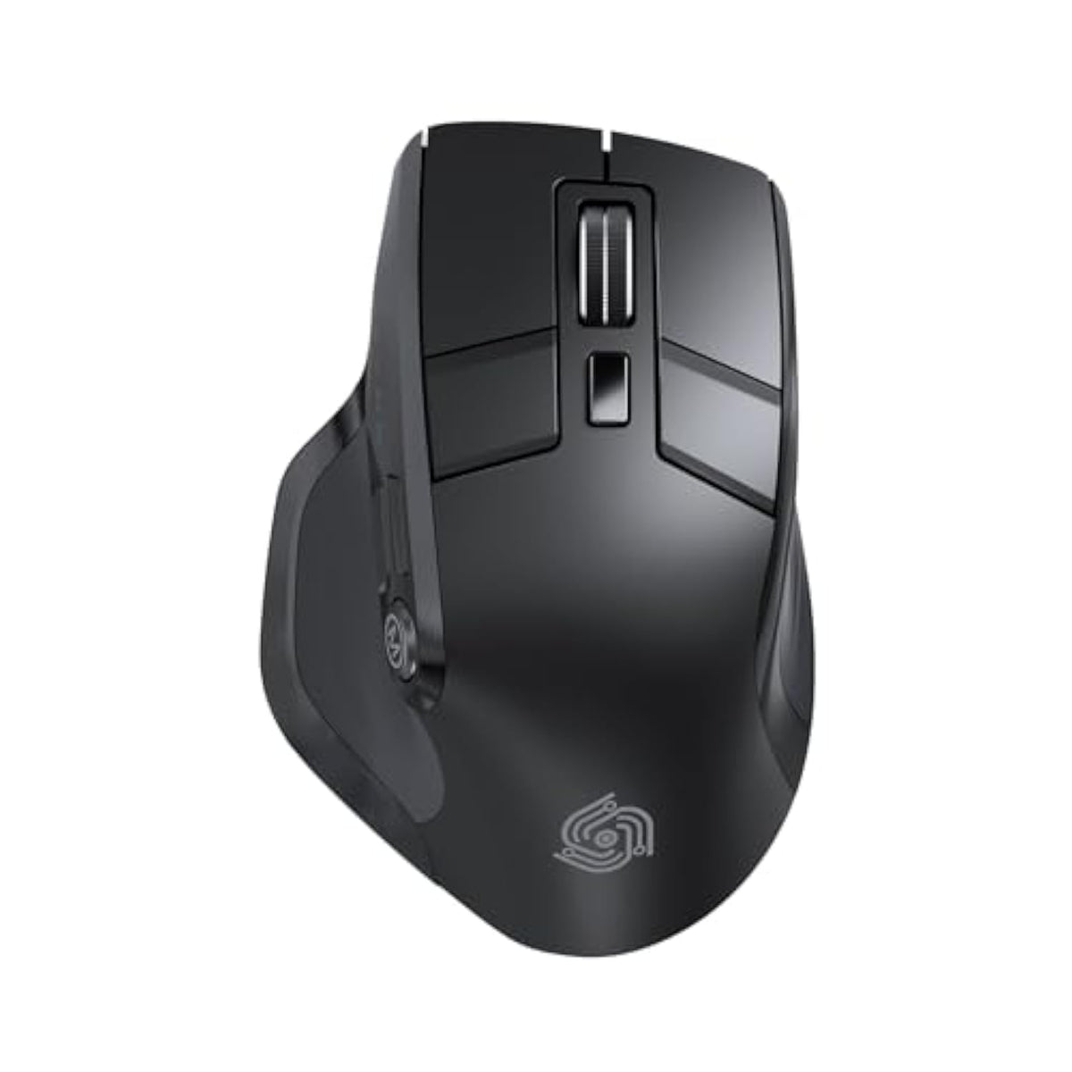 Ergonomic Silent Wireless Mouse 2.4Ghz Bluetooth- For Computer Laptop Tablet,Multi-Device Toggle,Oled Display,Adjustable Dpi, Full Size, 9 Buttons,Rechargeable, Mke-602, Black