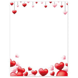 60 Sheets Valentine'S Day Stationery Letterhead Paper Red Pink Love Heart Realistic Letter Writing Paper For Wedding Note Greeting Office Printing, 8.5 X 11 Inch, Single-Sided