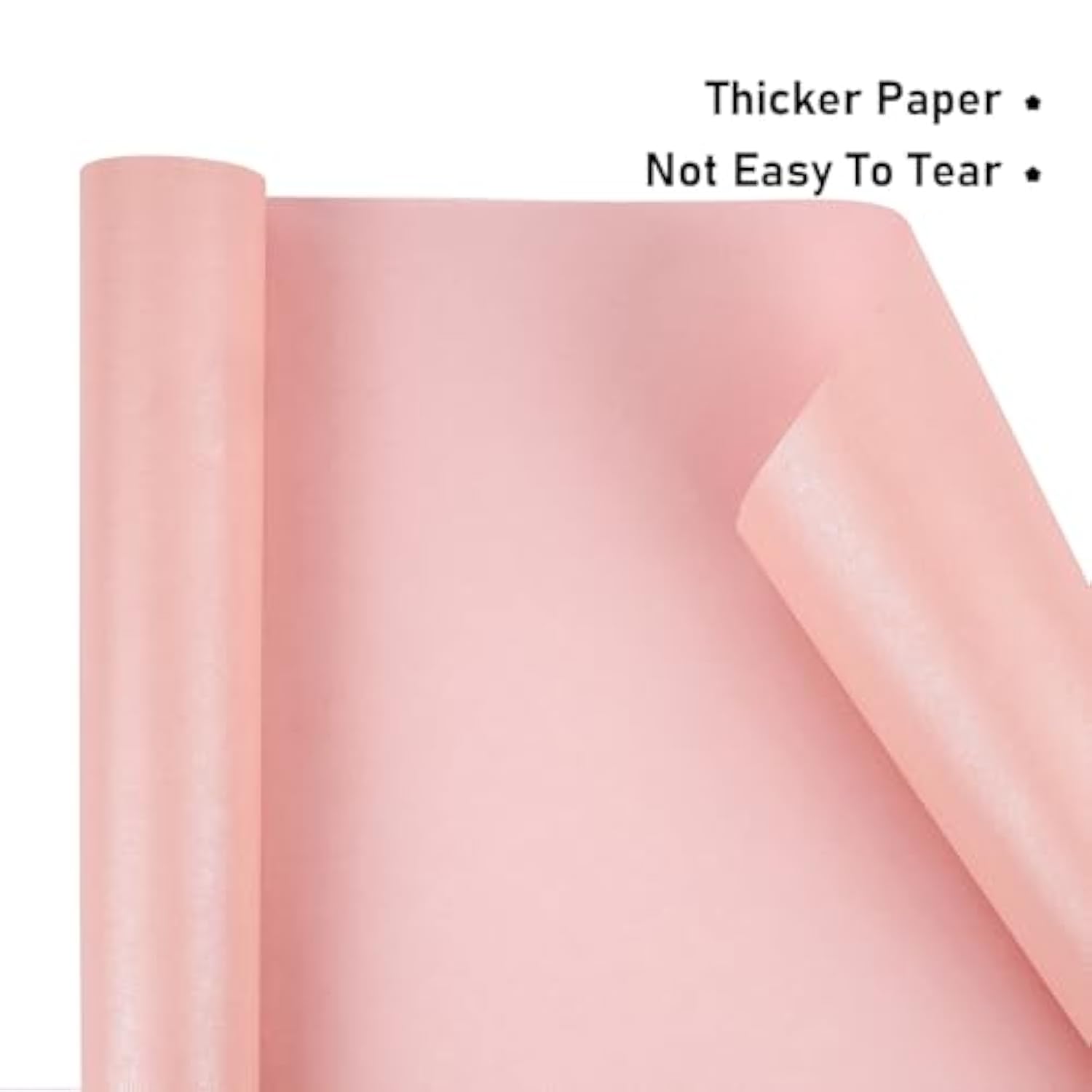Pink Matte Wrapping Paper – Solid Pearly-Lustre, 17" x 32.8' for Gifts, Weddings, Birthdays, Showers