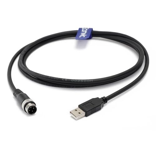 Industrial M12 4 Pin A Code Male to USB 2.0 Male Data Connection Cable High Flex Shielded Moulded IP67 Waterproof Cable 1M