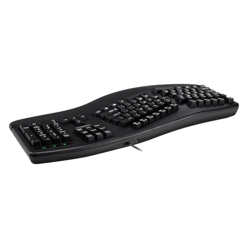 Easytouch 150 Ergonomic Wired Mechanical Keyboard With Cherry Mx Brown Switches, Integrated Palm Rest, Dedicated Copilot Ai Hotkey, Full-Sized Layout With Numeric Pad For Comfortable Typing