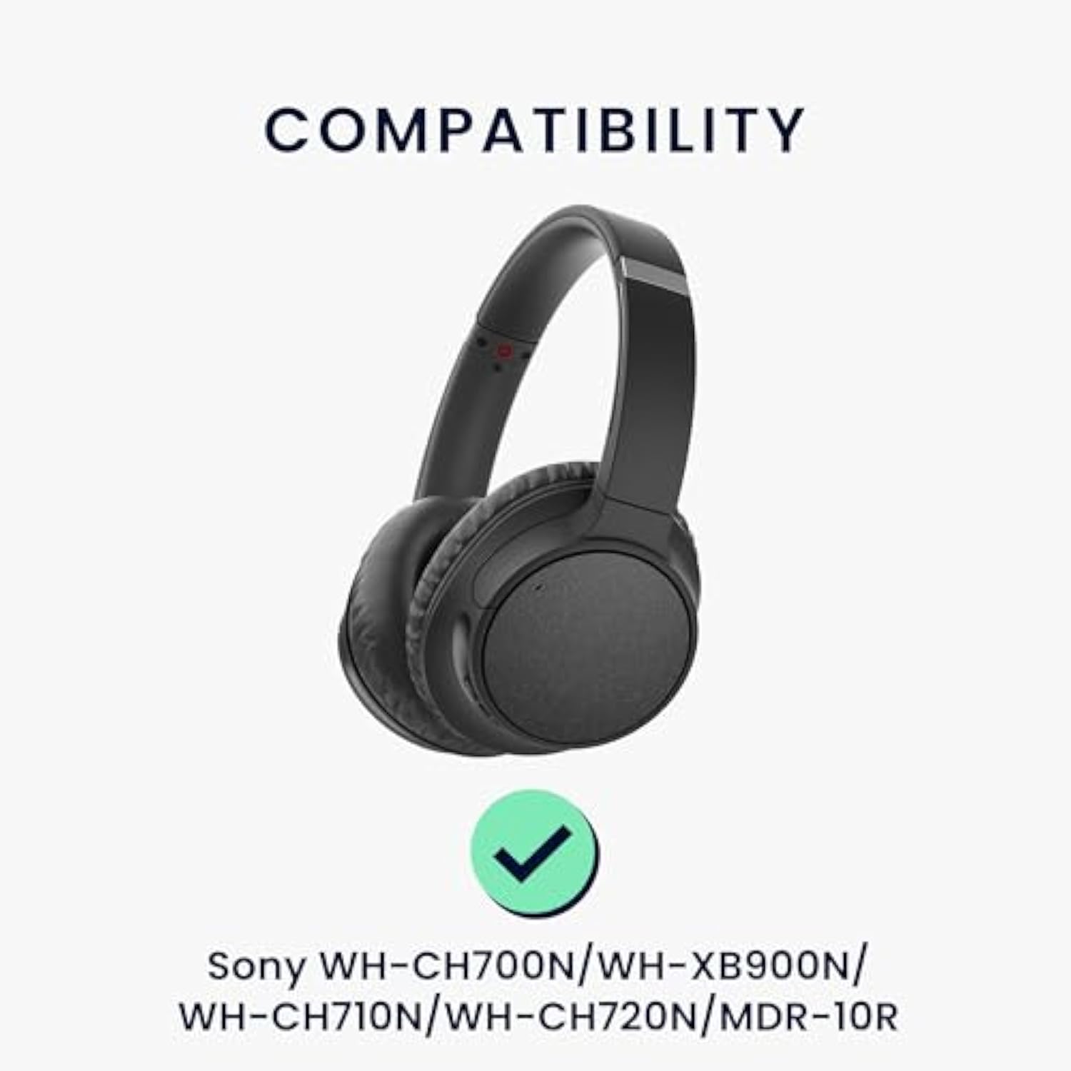 kwmobile Replacement Ear Pads Compatible with Sony WH-CH700N / WH-XB900N / WH-CH710N / WH-CH720N / MDR-10R (Set of 2) - Cooling Gel Earpads - Black