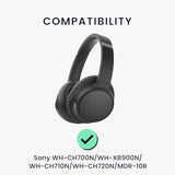 kwmobile Replacement Ear Pads Compatible with Sony WH-CH700N / WH-XB900N / WH-CH710N / WH-CH720N / MDR-10R (Set of 2) - Cooling Gel Earpads - Black