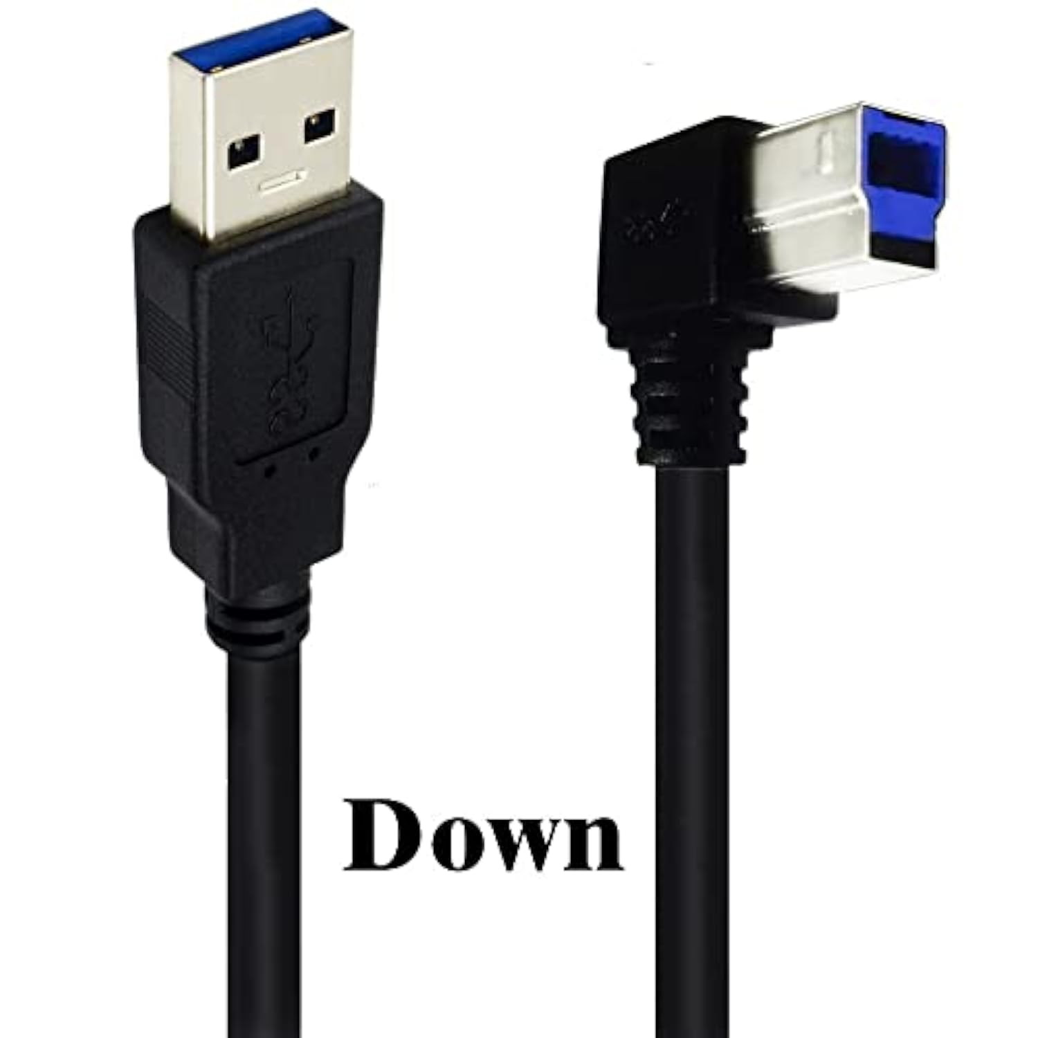 Usb 3.0 Printer Cable, Usb 3.0 Type A Male To Type B Male Plug 90 Degree High