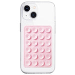 Silicone Suction Phone Case Mount, Non Slip Sticky Phone Grip For Cellphone, Silicon Adhesive Suction Cup Phone Mount, Strong Grip Holder For Selfies And Videos (Light Pink)