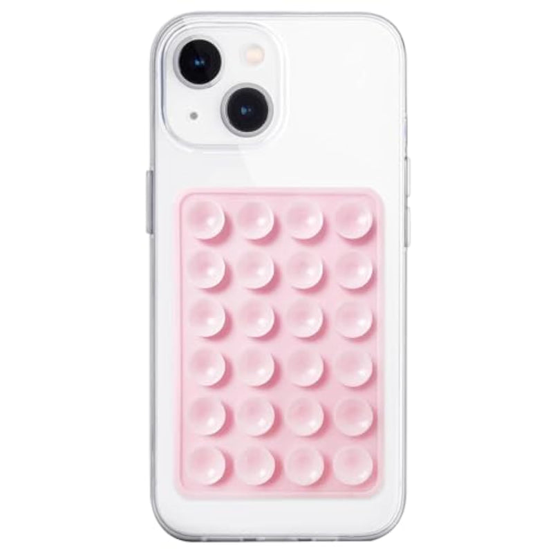 Silicone Suction Phone Case Mount, Non Slip Sticky Phone Grip For Cellphone, Silicon Adhesive Suction Cup Phone Mount, Strong Grip Holder For Selfies And Videos (Light Pink)