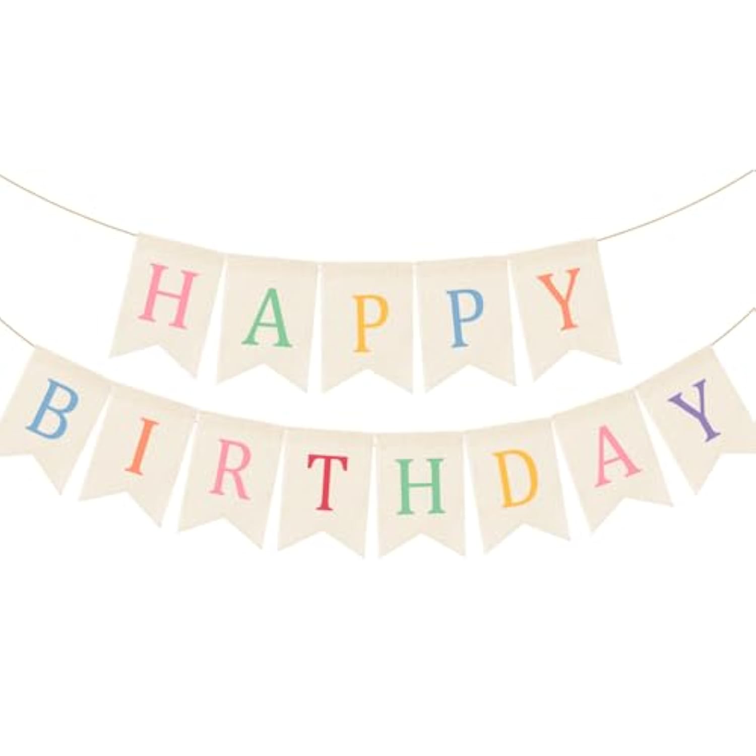 Happy Birthday Burlap Banner Boho Birthday Bunting Garland Pastel Bohemian Sign Party Banner Rustic White Hanging Garland Rainbow Birthday Bunting Falg For Home Mantel Fireplace Nursery Backdrop