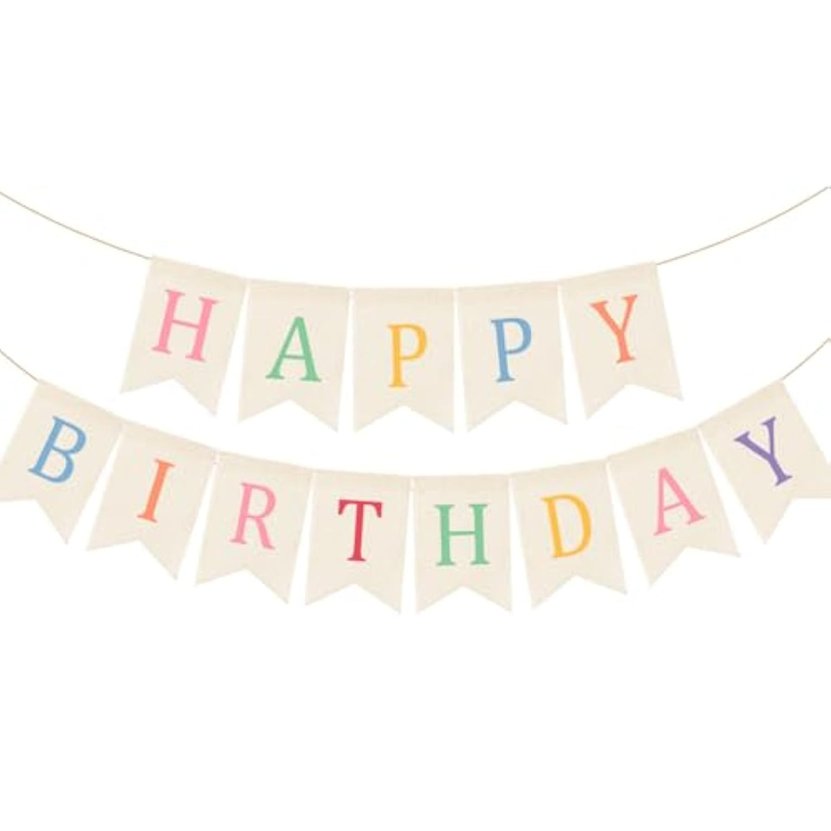 Happy Birthday Burlap Banner Boho Birthday Bunting Garland Pastel Bohemian Sign Party Banner Rustic White Hanging Garland Rainbow Birthday Bunting Falg For Home Mantel Fireplace Nursery Backdrop