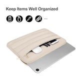 MOSISO 9-11 inch Tablet Sleeve Case for iPad A16 2025, iPad Air 11 inch M3 M2, iPad Pro 11 M4, iPad 10/9/8/7th, Galaxy Tab A9+/S9/S8/Plus 11, Puffy Horizontal Bag with Small Case, Sand