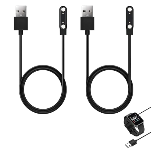 2 Pack Smart Watch Magnetic Charger Cable, Universal 2-Pin 7.62mm Pin Pitch Replacement Charging Cord Compatible with Kid Smartwatch, Fitness