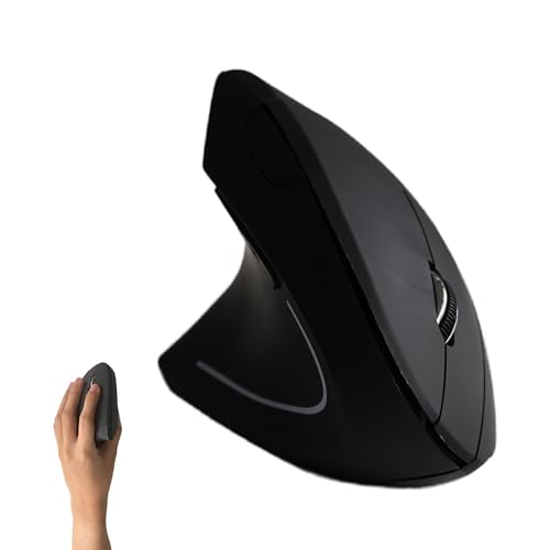 Left Handed Mouse, Vertical Left Handed Ergonomic Wireless Mouse, Ideal For Lefty Users, Gaming & Office Use, Compatible With Windows/Macos/Ipados. Black