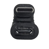 Usb C U Shape Adapter, 180 Degree Usb Type C Male To Usb Micro Female Charging Convertor Adapter For Laptop & Tablet & Mobile Phone [Only Charging](2 Pack)