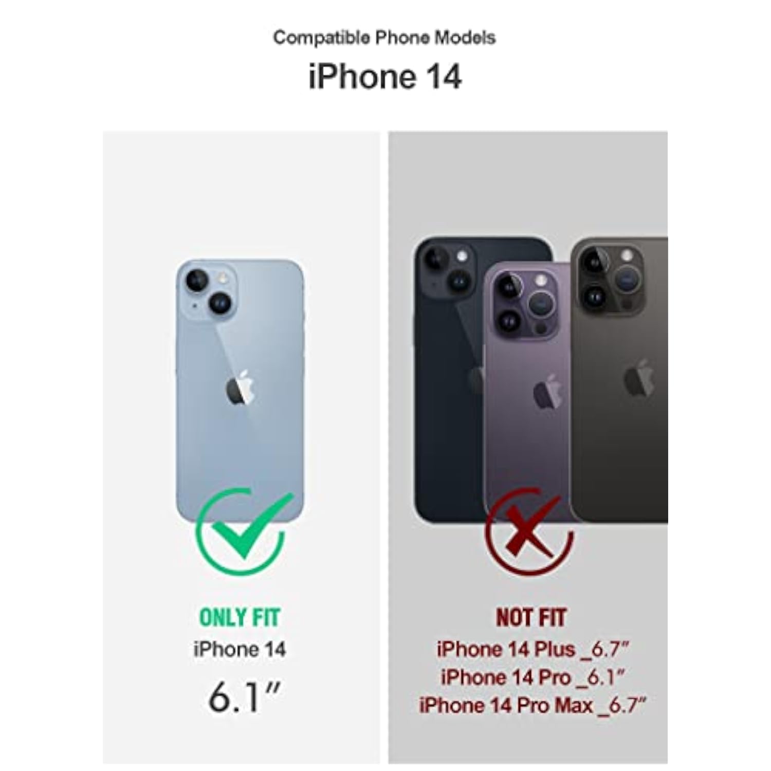 Revolution Case For Iphone 14 6.1 Inch, [20Ft Mil-Grade Drop Tested], Full-Body Rugged Shockproof Protective Cover With Kickstand And Built-In-Screen Protector, Navy Blue