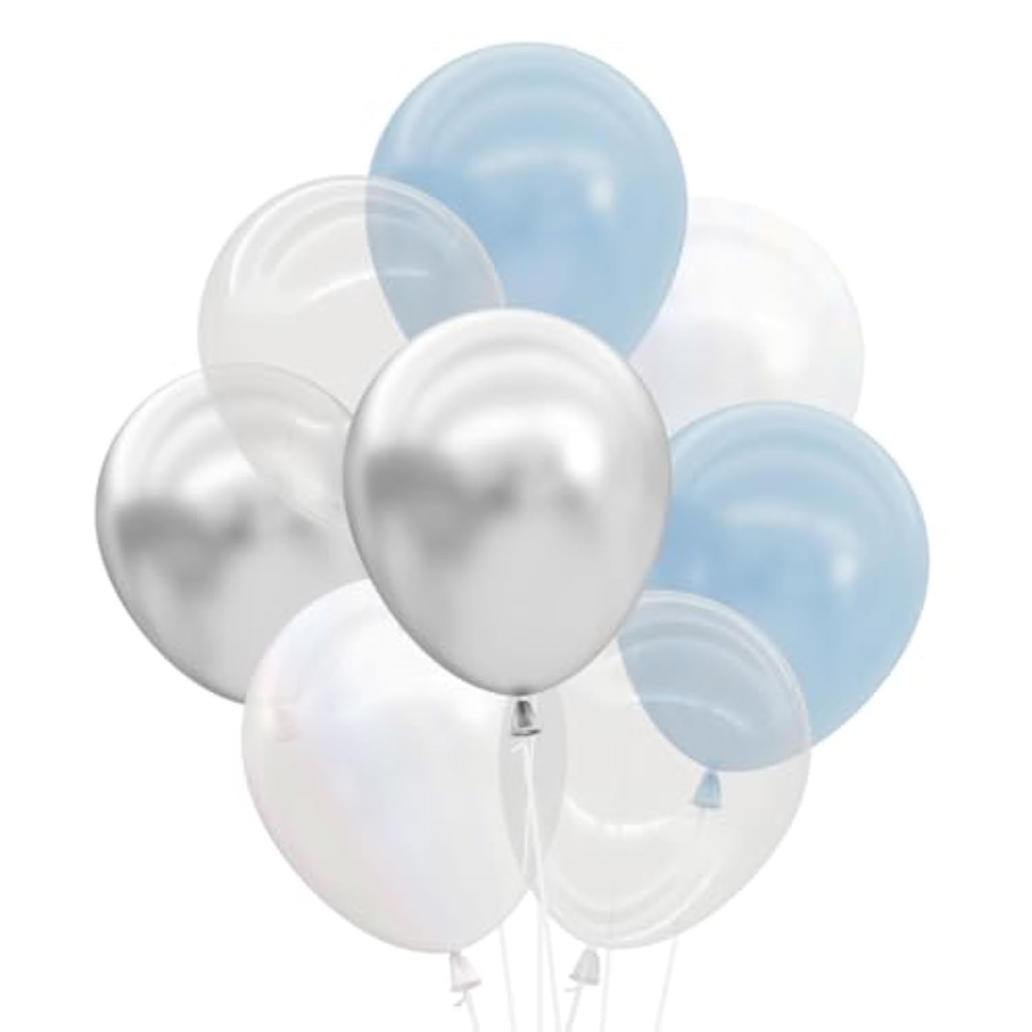 25Pc Blue & White Balloon Set 12" – Bridal, Baby Shower, Birthday & Winter Décor