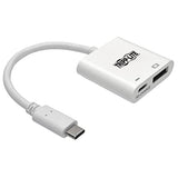 USB-C to DisplayPort Adapter Cable, USB C to DP Converter Cable with Equalizer, 8K UHD, HDR, PD Charging 60W, 6in, White (U444-06N-DP8WC)