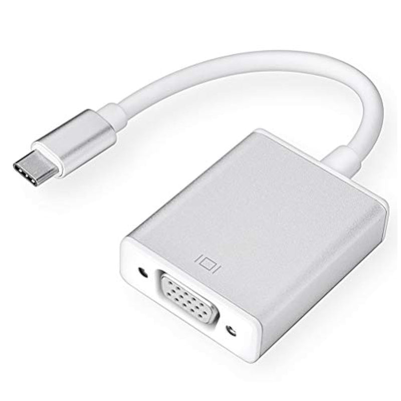 Usb-C To Vga Adapter, Usb 3.1 Type C (Thunderbolt 3) To Vga Converter Compatible With Pro, New , Air 2018, Dell Xps 13/15, Surface Book 2 And More (Silver)