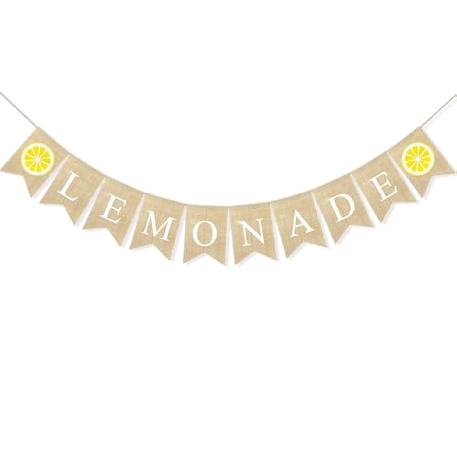 Lemonade Burlap Banner Rustic Lemon Stand Party Supplies, Garland Lemon Theme Baby Shower Birthday Party Decorations Lemonade Photo Stand Backdrop