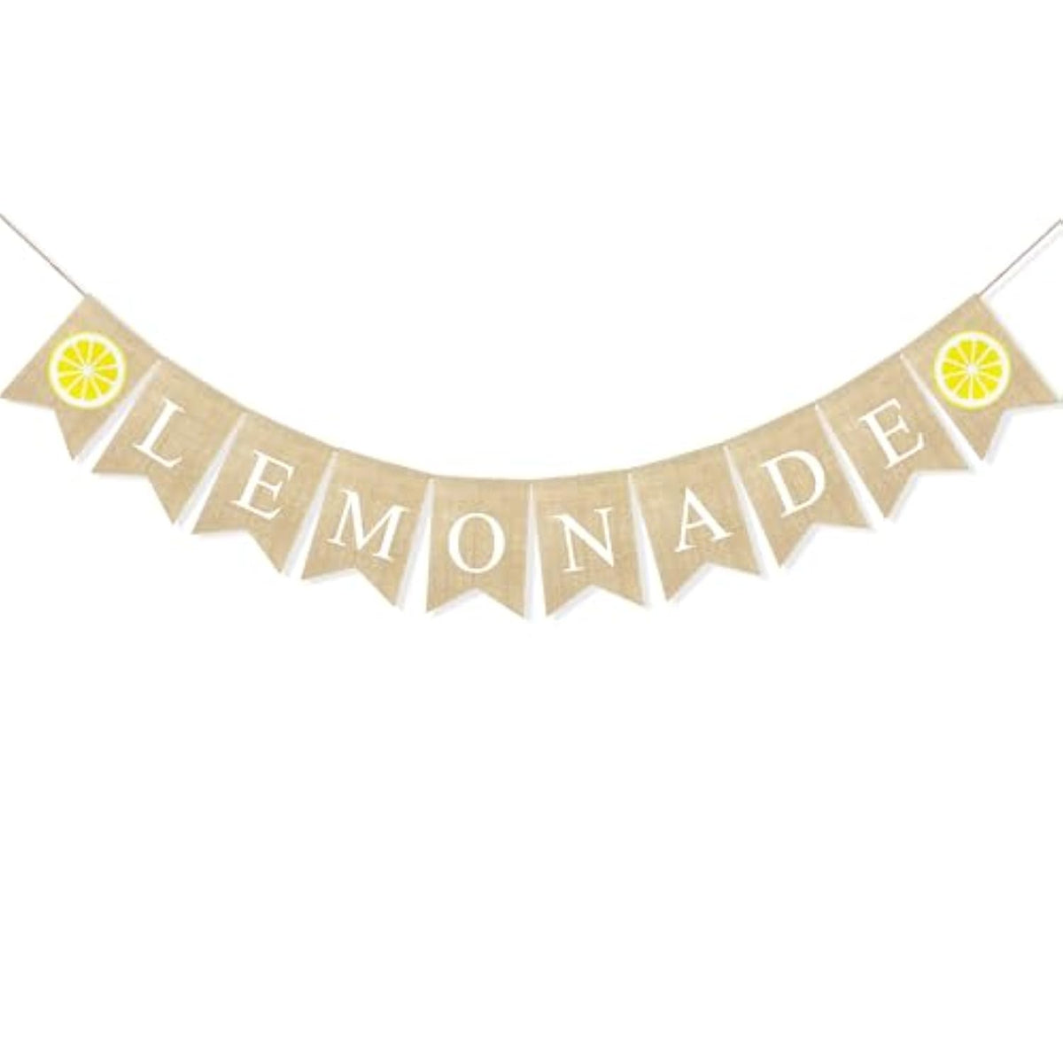 Lemonade Burlap Banner Rustic Lemon Stand Party Supplies, Garland Lemon Theme Baby Shower Birthday Party Decorations Lemonade Photo Stand Backdrop