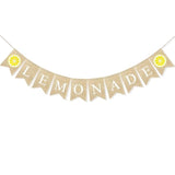 Lemonade Burlap Banner Rustic Lemon Stand Party Supplies, Garland Lemon Theme Baby Shower Birthday Party Decorations Lemonade Photo Stand Backdrop