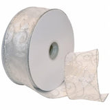 7416.60/50-701 Swirl 2.5" X 50 Yd Nylon Sheer Curling Wired Glitter Ri