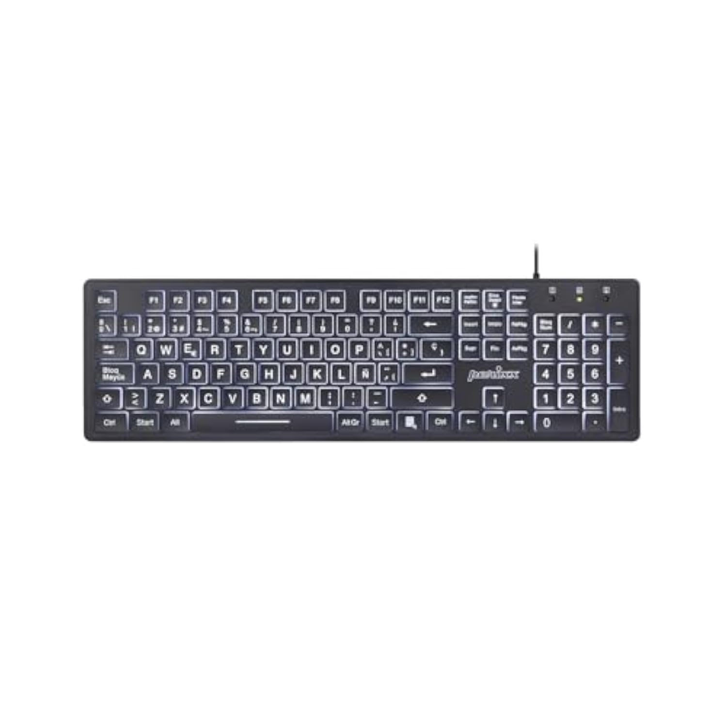 Perixx PERIBOARD-317ES ES un teclado con Cable y retroiluminado LED, Letras im