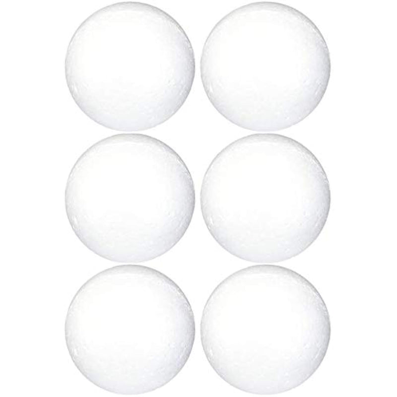 Smooth Foam Balls Craft Supplies, 3-Inch, White, 6-Pack